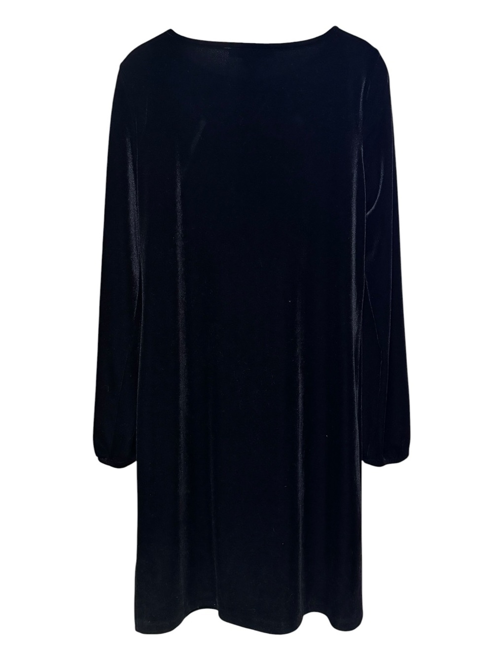 PRESTON & YORK Velvet Long-Sleeve Shift Dress S 19” p2p Black EUC - Picture 8 of 10